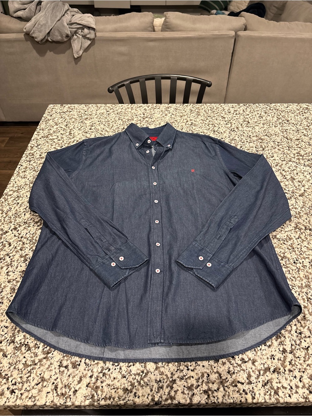 Carolina Herrera Long-Sleeve Button Down | Blue | Large